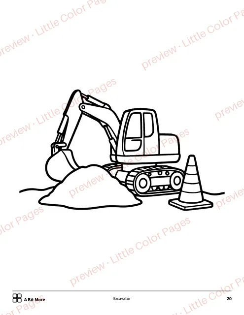 A Bit More coloring page, page 20 of the Big Trucks Coloring Box, shown small with a preview mark