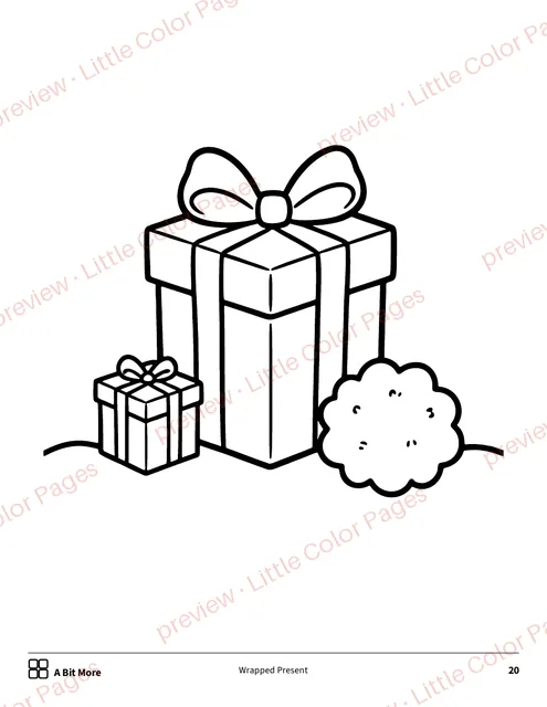 A Bit More coloring page, page 20 of the Christmas Coloring Set, shown small with a preview mark