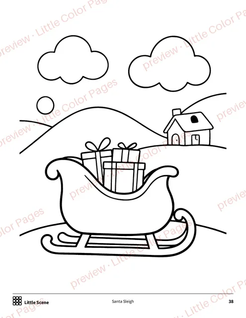 Little Scene coloring page, page 38 of the Christmas Coloring Set, shown small with a preview mark