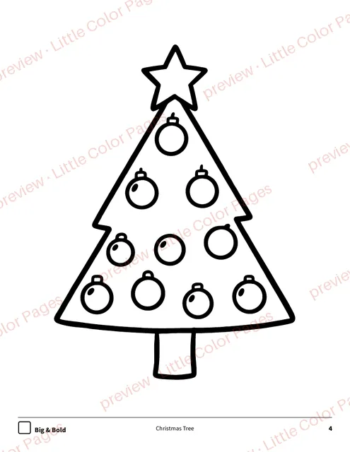 Big & Bold coloring page, page 4 of the Christmas Coloring Set, shown small with a preview mark