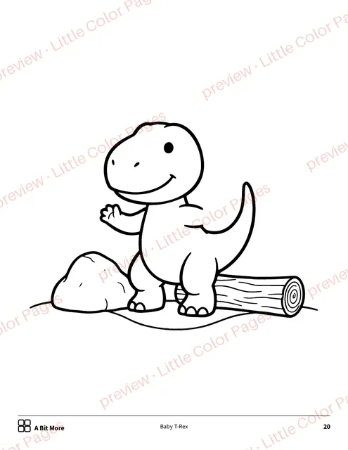 A Bit More coloring page, page 20 of the Dinosaurs Coloring Box, shown small with a preview mark