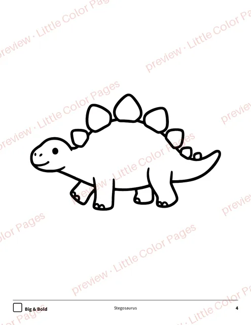 Big & Bold coloring page, page 4 of the Dinosaurs Coloring Box, shown small with a preview mark