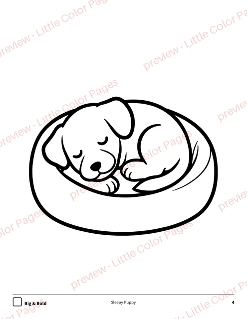 Big & Bold coloring page, page 4 of the Dogs and Puppies Coloring Box, shown small with a preview mark