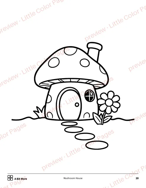 A Bit More coloring page, page 20 of the Fairies and Rainbows Coloring Box, shown small with a preview mark