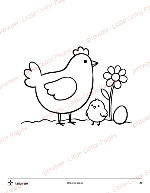 A Bit More coloring page, page 20 of the Farm Animals Coloring Box, shown small with a preview mark