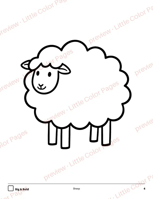Big & Bold coloring page, page 4 of the Farm Animals Coloring Box, shown small with a preview mark