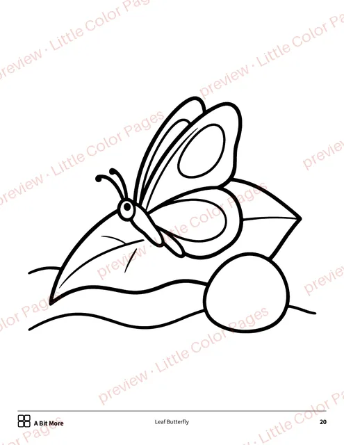 A Bit More coloring page, page 20 of the Flowers and Butterflies Coloring Box, shown small with a preview mark