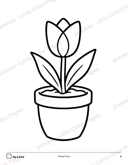 Big & Bold coloring page, page 4 of the Flowers and Butterflies Coloring Box, shown small with a preview mark