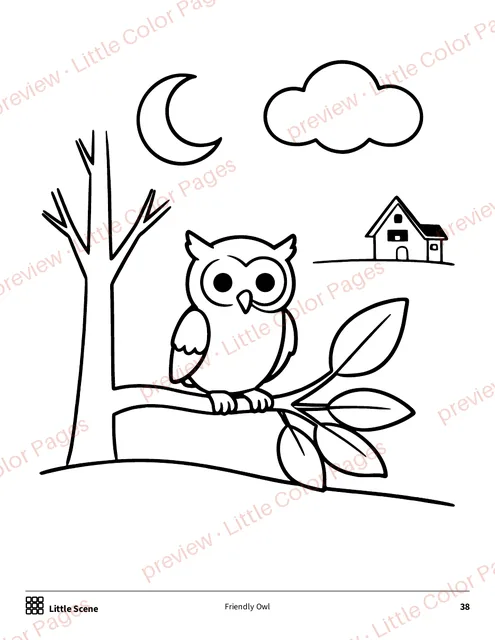 Little Scene coloring page, page 38 of the Halloween Coloring Set, shown small with a preview mark