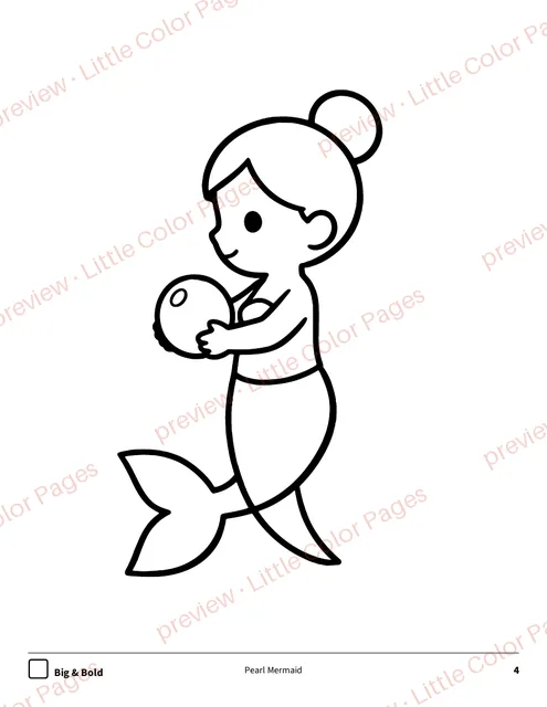Big & Bold coloring page, page 4 of the Mermaids Coloring Box, shown small with a preview mark