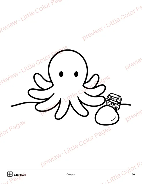 A Bit More coloring page, page 20 of the Ocean Animals Coloring Box, shown small with a preview mark