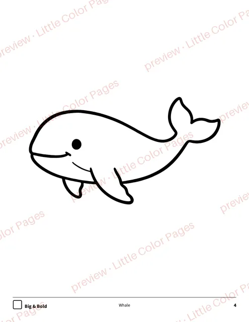 Big & Bold coloring page, page 4 of the Ocean Animals Coloring Box, shown small with a preview mark
