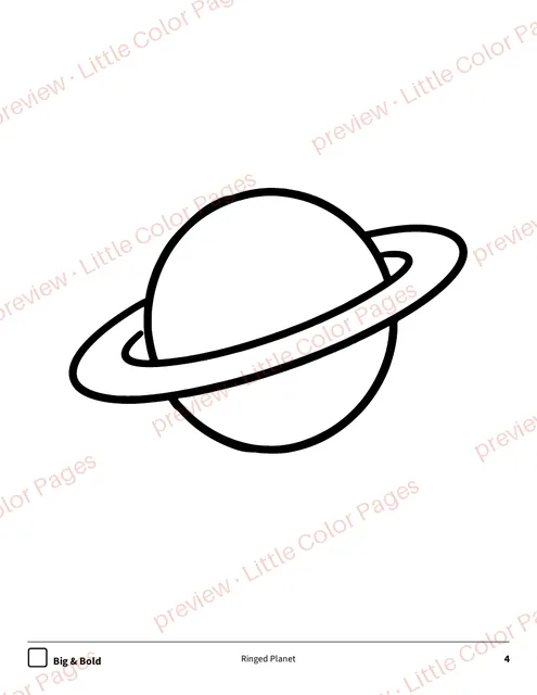 Big & Bold coloring page, page 4 of the Outer Space Coloring Box, shown small with a preview mark
