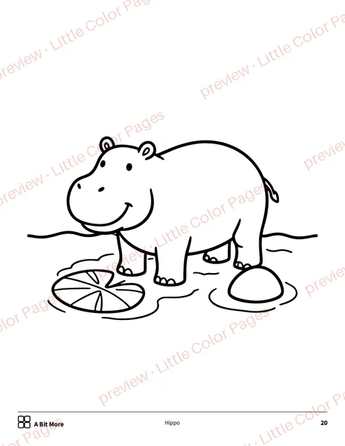 A Bit More coloring page, page 20 of the Safari Animals Coloring Box, shown small with a preview mark