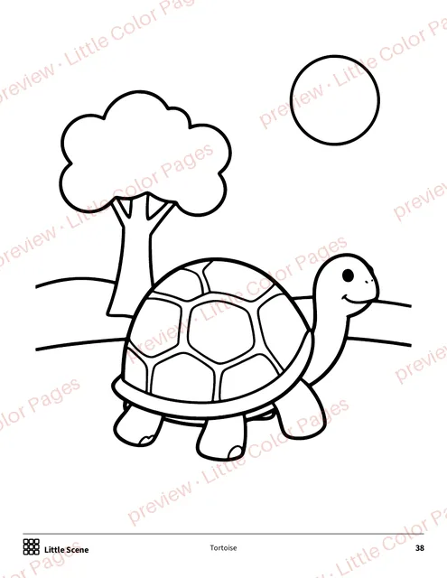 Little Scene coloring page, page 38 of the Safari Animals Coloring Box, shown small with a preview mark