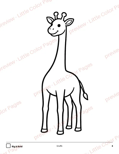 Big & Bold coloring page, page 4 of the Safari Animals Coloring Box, shown small with a preview mark