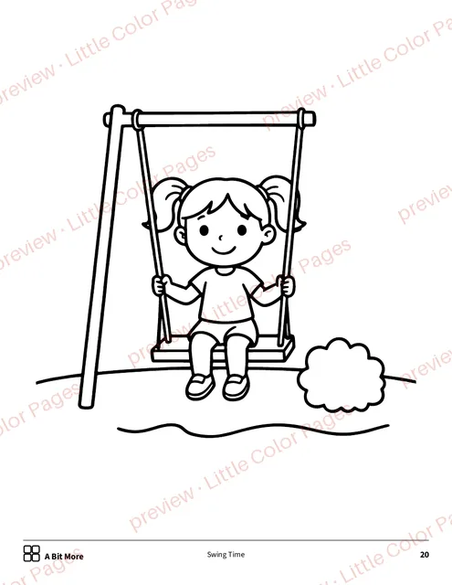 A Bit More coloring page, page 20 of the Sports and Play Coloring Box, shown small with a preview mark