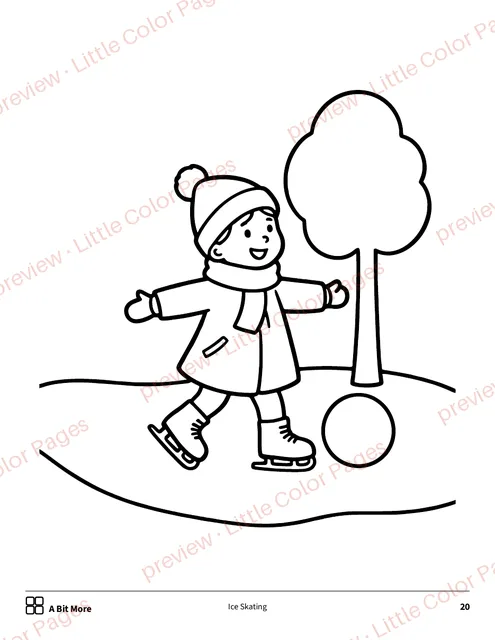 A Bit More coloring page, page 20 of the Winter and Snow Coloring Set, shown small with a preview mark