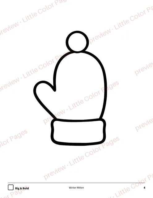 Big & Bold coloring page, page 4 of the Winter and Snow Coloring Set, shown small with a preview mark