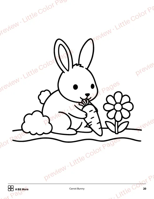 A Bit More coloring page, page 20 of the Woodland Animals Coloring Box, shown small with a preview mark