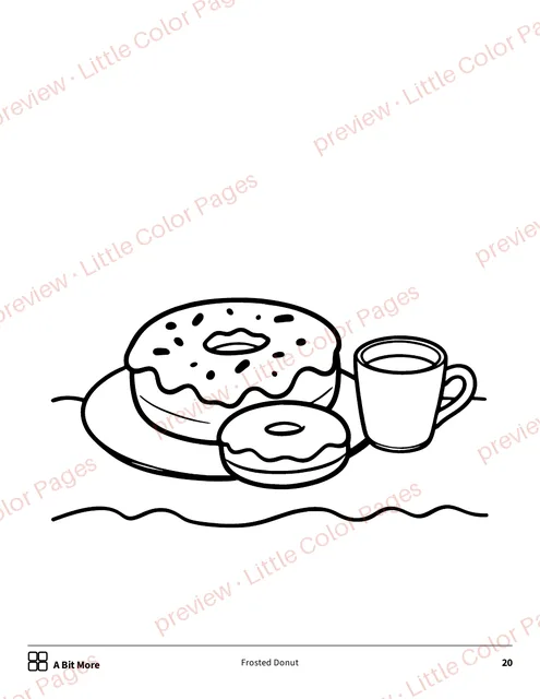 A Bit More coloring page, page 20 of the Yummy Food and Treats Coloring Box, shown small with a preview mark