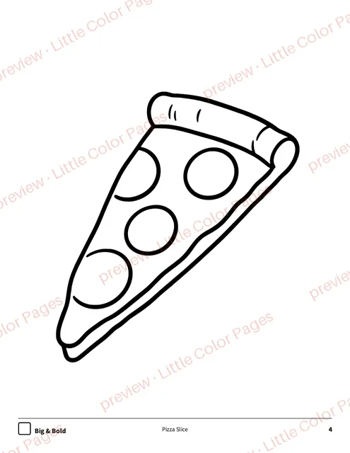 Big & Bold coloring page, page 4 of the Yummy Food and Treats Coloring Box, shown small with a preview mark